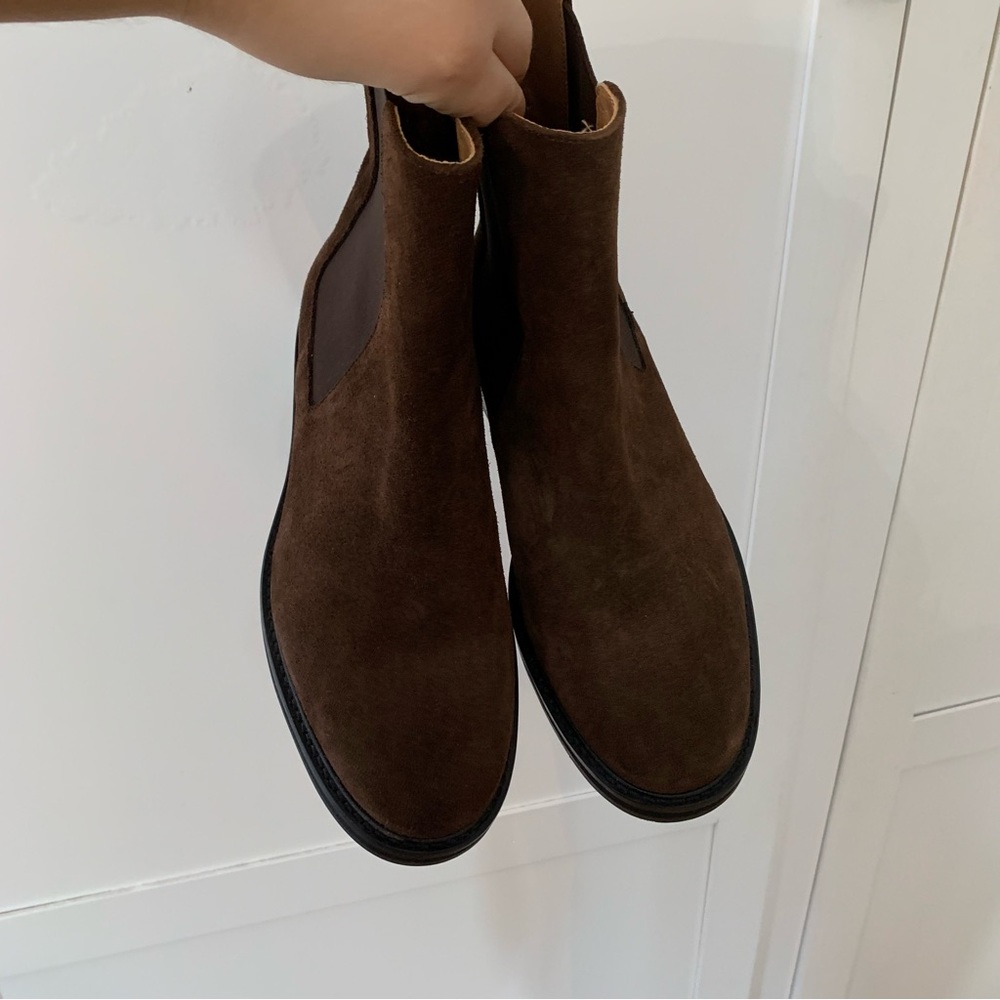 🎭 Flattered 🎭 Brown Suede Ankle Chelsea Boots size 38 - Picture 5 of 14